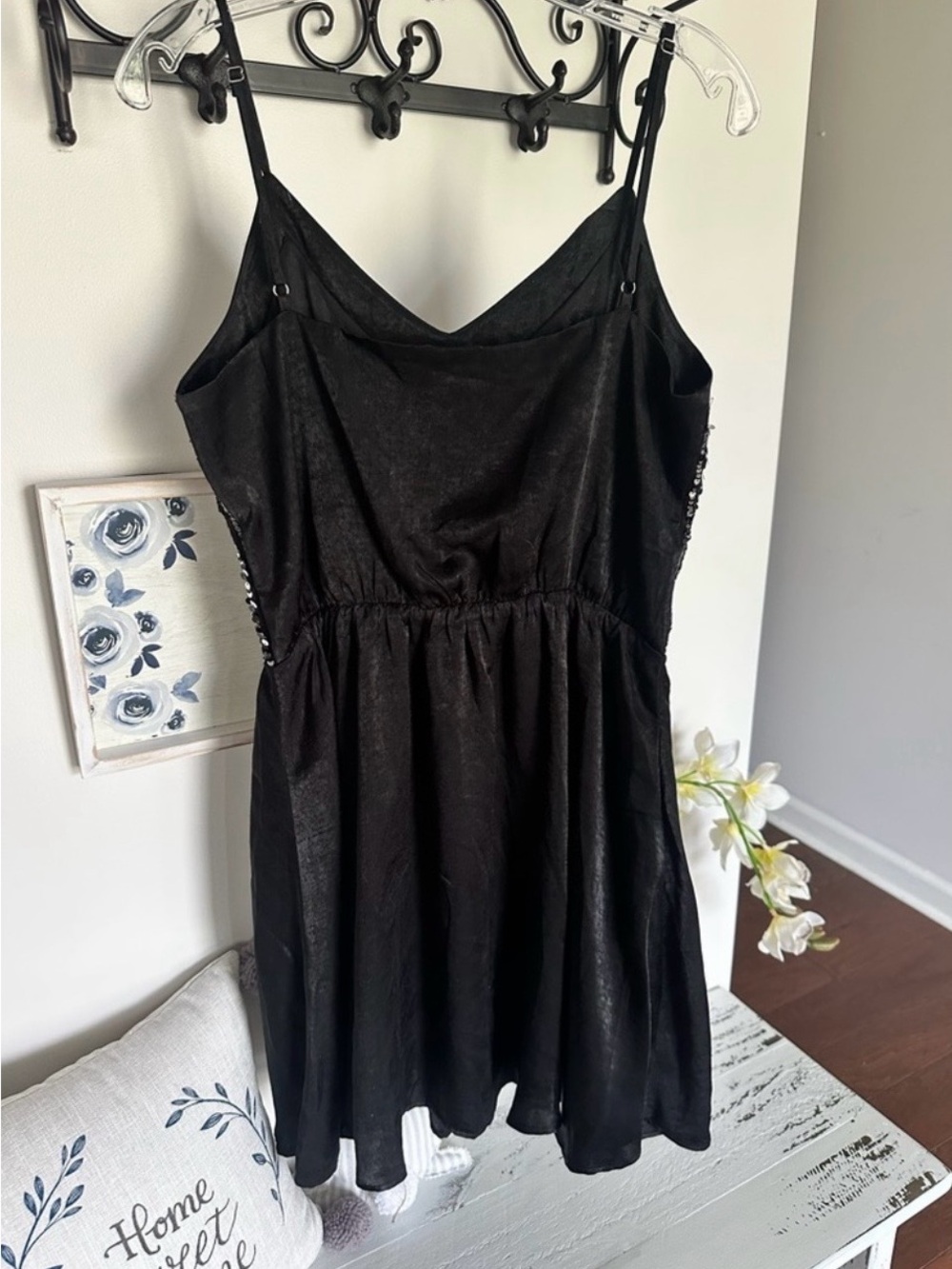 ANDREE BY UNIT Black Silver Sequin Mini Dress - Picture 3 of 5